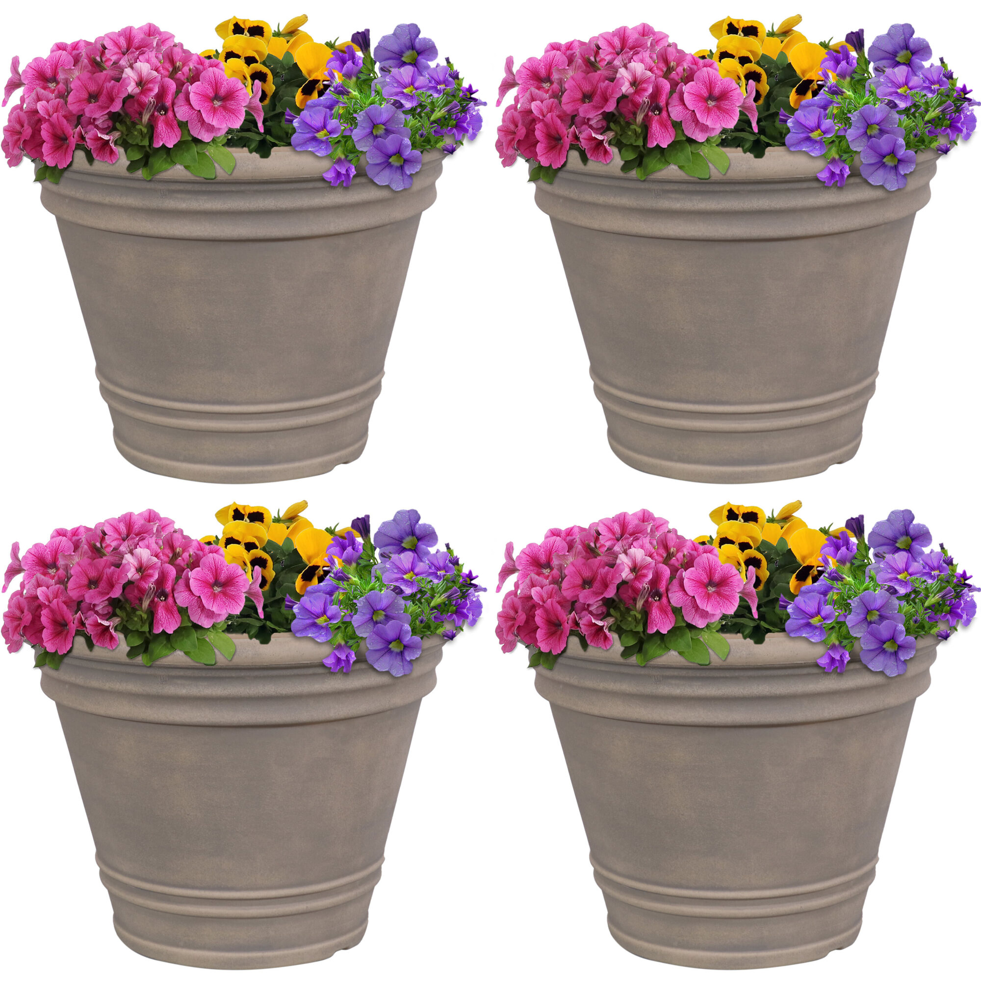 Sunnydaze Decor, Franklin Outdoor Flower Pot Planter, Model# DG-697-4PK